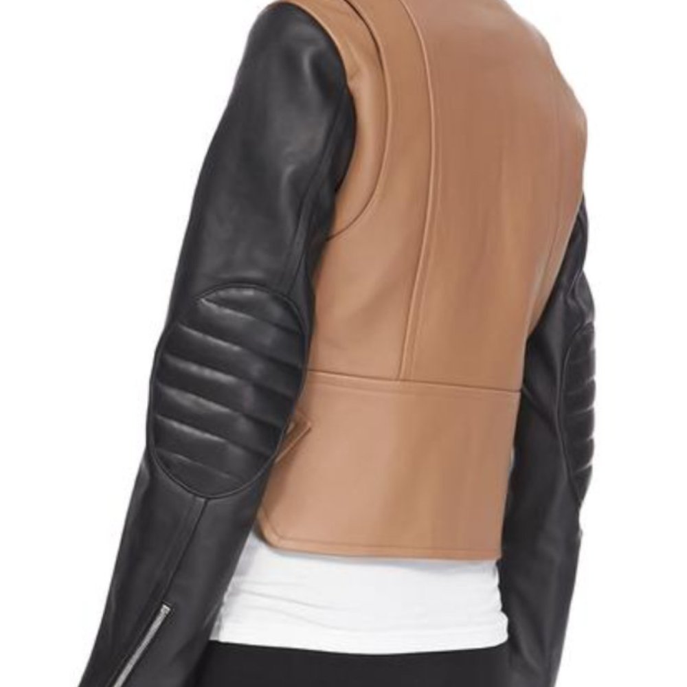 Alexander Wang Leather Two-tone Jacket - Picture 9 of 16
